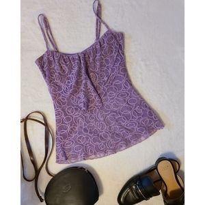 CHARLOTTE RUSSE Lace Ruffled Tank